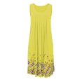 thumbnail image 1 of BJYX Robe Sans Manches Plissé Col Carré Imprimé Floral en Vrac Femmes Été Boho Robe Midi Courte Soirée Partie Plage Robe de Soleil, 1 of 6