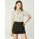 thumbnail image 3 of INSPIRE CHIC Blusa De Gasa Con Cuello Peter Pan Y Manga Corta Con Lunares Para Mujer Blanco crema S, 3 of 6