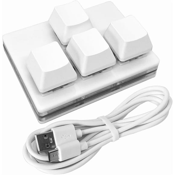 Mini tecl USB de 4 teclas con una sola mano, tecl mecánico para juegos, programación, macro, pad RGB para Windows Mac, OSU, HID tecl estándar con interruptor rojo intercambiable en