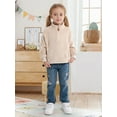 thumbnail image 3 of Hotiary 3-9T Girls Winter Fall Casual Fleece Hoodie Half Zipper Sweatshirt Long Sleeve Stand Collar Jacket Holiday Pullover Top, 3 of 7