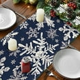 thumbnail image 1 of Seasonal Table Runner Winter Holiday Decoration Snowflakes Design for Home Parties Kitchen Dining Accessories Elegant Table 13x72 Inch, 1 of 3