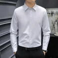 thumbnail image 5 of Camisas para hombre de negocios azul formal para hombre, camisa de vestir para oficina, social, elegante, de alta calidad, de lujo, informal, oferta, tallas grandes, regular, nuevas en IS, 5 of 5