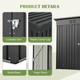 thumbnail image 4 of Sheds & Outdoor Storage, 6x4ft Outdoor Shed w/Floor Frame, Lockable Metal Garden Storage for Bike Pet Tool, Waterproof Ventilated Slope Roof, 4 of 10