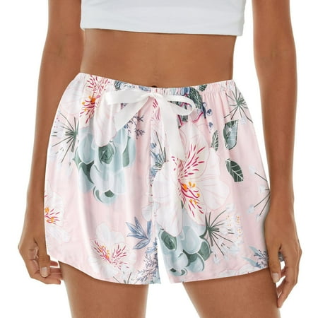 

Formal Short Pants for Women Womens Pajama Shorts Shorts Lightweight Printed Bow Elastic Waist Pj Bottoms Dress Woman