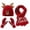 502_Red, variant on CYSFASHION Head Scarf for Women Warm Winter Gloves Fall Clothes Men's Headband Screen 3Pcs Knit Red Beanie