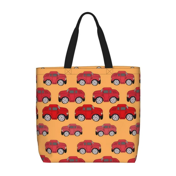 Balery Red Cars Bolsa de Mano para Mujeres con Cremallera, Bolsa de Gimnasio con Compartimentos, Bolsa para Laptop, Bolsa para Trabajo