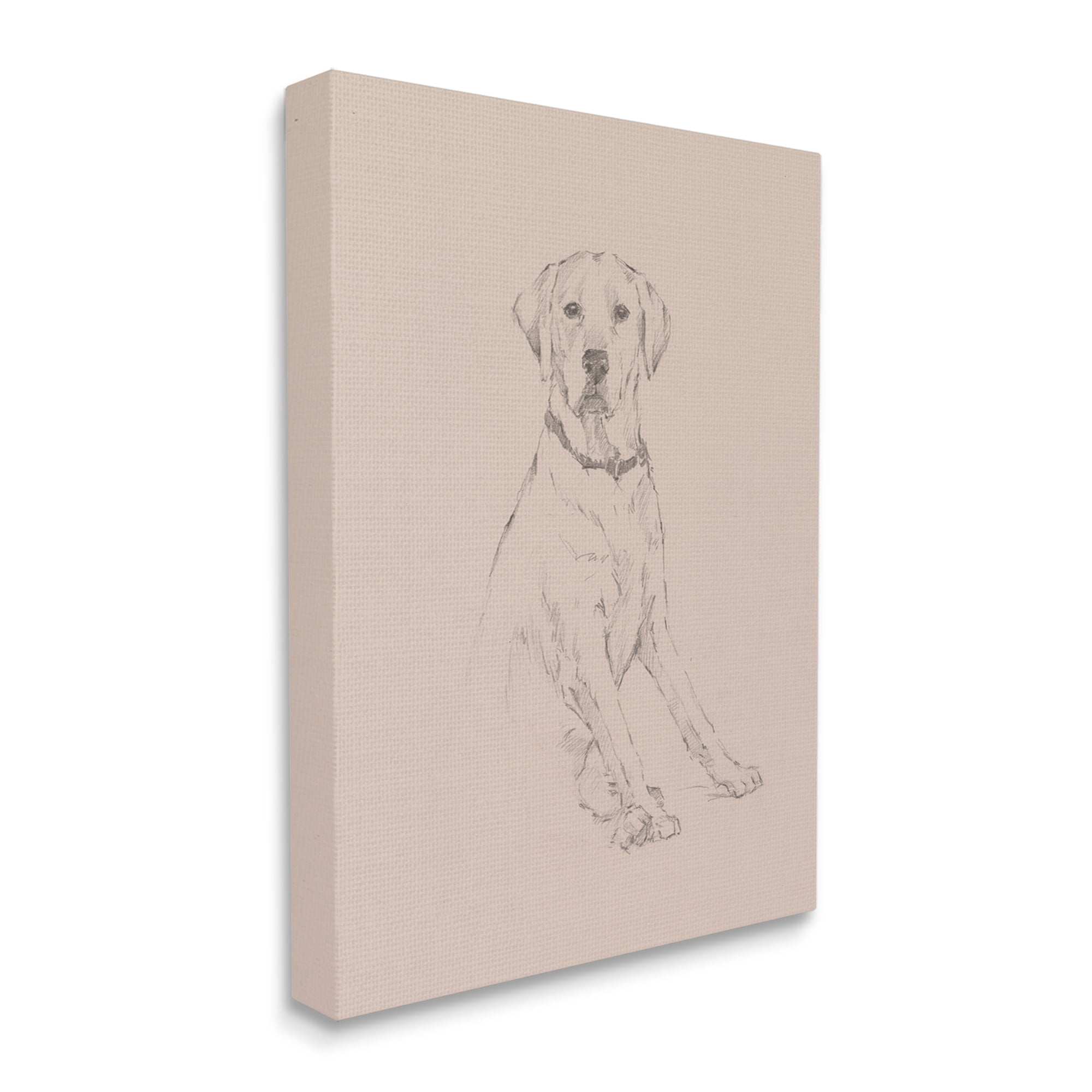 Stupell Retriever Dog Minimal Drawing Animals & Insects Drawing Gallery Wrapped Canvas Print Wall Art