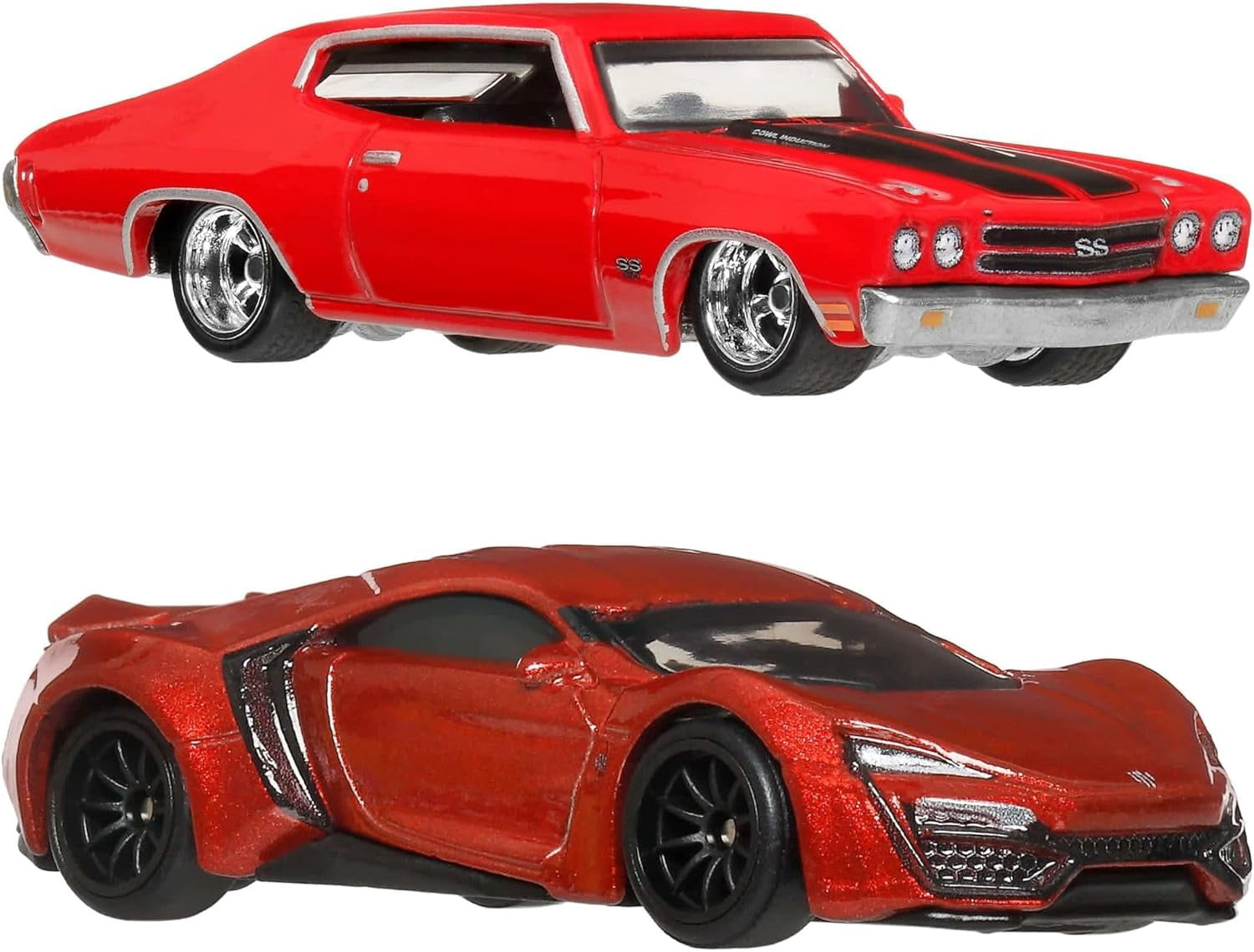 Hot Wheels Fast & Furious Premium 2-Pack, W Motors Lykan HyperSport and 1970 Chevrolet® Chevelle™ SS®, Die-Cast