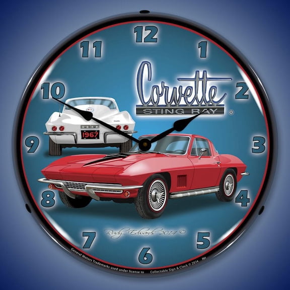 1967 Corvette Stingray Lighted Clock
