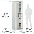 71" Freestanding White Kitchen Pantry with Framed Panel Door