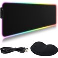 thumbnail image 1 of VEGCOO RGB Led Gaming Mouse Pad with Wrist Rest Gel Support, Mouse mat Extended for Computer PC Laptop, Waterproof Office Desktop Mat with Anti-Slip Base 31.5*11.8in (Black), 1 of 7