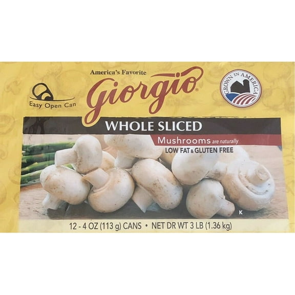 Giorgio Whole Sliced Mushrooms 4 oz., 12-count