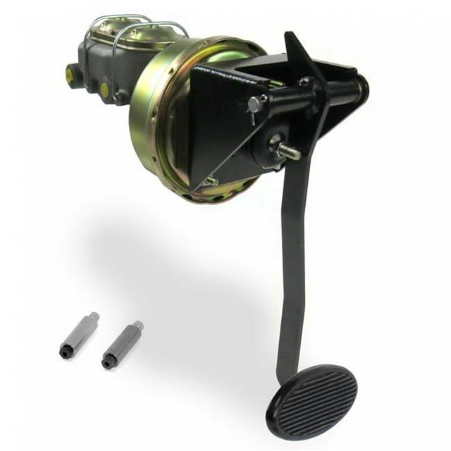 Universal Firewall 8 in. Single Brake Pedal Kit Adjustable Disc & Drum Large Oval Black Pad