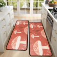 thumbnail image 4 of Kitchen Rugs Sets Of 2,Colorful Mushroom Plant Red Pattern Anti Fatigue Kitchen Mat Rugs Non Slip Washable,Decorative Kitchen Floor Mats for Kitchen,Sink,Laundry,17"x47"+17"x47", 4 of 5