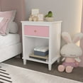 thumbnail image 4 of Resenkos Wooden Nightstand for Kids Bedroom with 1 Drawers & Open Cubby, Gray&Pink, 4 of 9