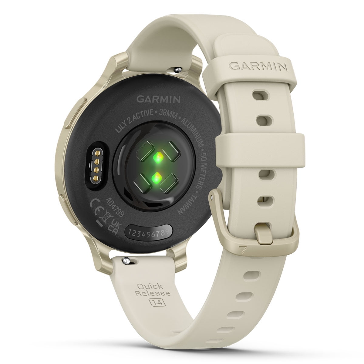 Garmin Lily 2 Active (Lunar Gold/Bone) Women's Fitness Smartwatch Gift Box Bundle - Bright Touchscreen Display, Built-in GPS, All-Day Health Monitoring Wall Adapter & Hard Case