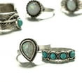 thumbnail image 4 of Juego de 8 anillos de plata vintage para mujer con combinación de anillos por encima de los nudillos Wmkox8yii  fajkfhkj5577, 4 of 4