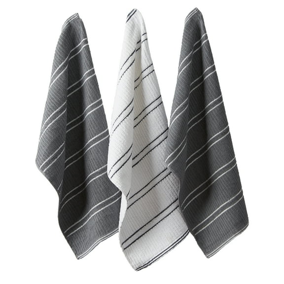 Gray Ribbed Terry Dishtowel (Set of 6)
