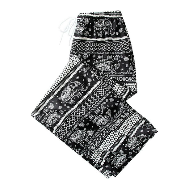 Pantalones Harem para Mujer, Cintura Alta, Elefante, Trajes, Bohemio, Ligeros, Boho Escama de pescado blanco