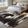 thumbnail image 4 of Black Bear Area Rug 5x8 FT, Non Slip Bedroom Throw Carpet, Vintage Forest Cabin Animals Silhouette Washable Soft Floor Carpet Non-Shedding Rug for Living Room Nursery Dorm Office, 4 of 9