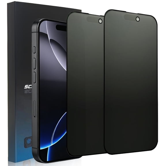 ZYQEEE 2 Pack Matte Privacy Screen Protector for iPhone 16 Pro - 6.3", Anti-Spy Scratch Resistant Tempered Glass Film, Anti-Glare and Anti-Fingerprint, Rounded Edge Full Coverage