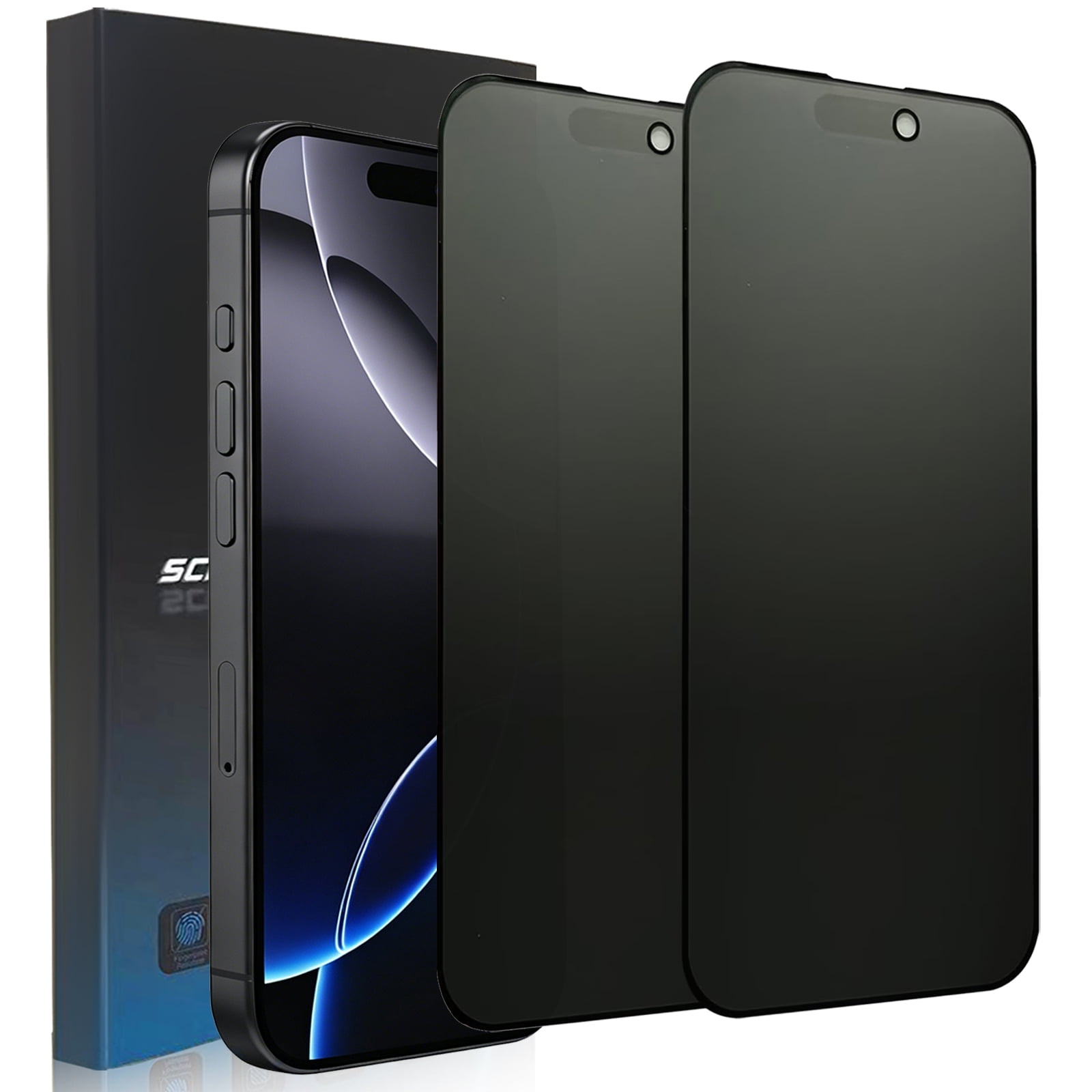 ZYQEEE 2 Pack Matte Privacy Screen Protector for iPhone 16 Pro - 6.3", Anti-Spy Scratch Resistant Tempered Glass Film, Anti-Glare and Anti-Fingerprint, Rounded Edge Full Coverage