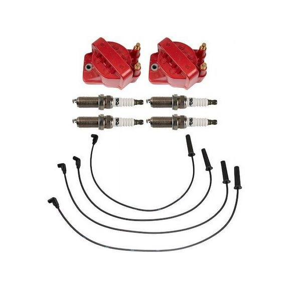 Ignition Coil Spark Plug and Wire Set 7 Piece - Compatible with 1996 - 1997 Chevy S10 2.2L 4-Cylinder