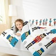 thumbnail image 4 of jejeloiu Christmas Nutcracker Soldier Queen Comforter Set,White Red Blue Bedding Sets,Happy New Year Bedding Comforter Set For Girls,,Microfiber Bedroom Decor Reversible,3pcs, 4 of 8