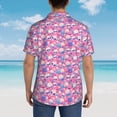 thumbnail image 6 of Balery Skull Blue Flower Print Men's Hawaiian Shirts Short Sleeve Beach Shirt Relaxed Fit Vacation Button Down Shirts-X-Large, 6 of 9