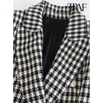 thumbnail image 3 of TRAF-Chaqueta de pata de gallo con doble botonadura para mujer, abrigo Vintage de manga larga con bolsillos y solapa, prendas de vestir exteriores elegantes, 3 of 5