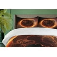 thumbnail image 4 of Ambesonne World Duvet Cover Set, Vivid Burning Earth Heat, 2-Calking, Orange Brown Yellow, 4 of 7