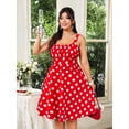 thumbnail image 3 of Plus Size Summer Casual Polka Dot Printed Sleeveless Dress, 3 of 6