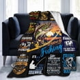 thumbnail image 4 of Fishing Blanket, Fathers Day Blanket, Fishing Lovers Gifts for Men, Fish Gifts Blanket for Fisherman/Husband/Dad/Grandpa, Fisherman Gifts Birthday for Men Christmas Blankets 50"x60", 4 of 6