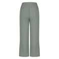 thumbnail image 4 of biudgviw Cotton Linen Pants for Women Drawstring Capri Pants Lightweight Beach Vacation Cropped Pants Summer Casual Trousers (Gray,Medium), 4 of 6