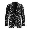 thumbnail image 5 of HELLHERO Solid Suit Separates Coat, Musical Note Design Polyester One Button Mens Suit for Business Casual, 5 of 8