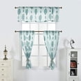thumbnail image 3 of Curtain Window-3pcs /Set Dual Color Polyester Window Curtain Shade Blackout Bedroom Living Room(Green), 3 of 7