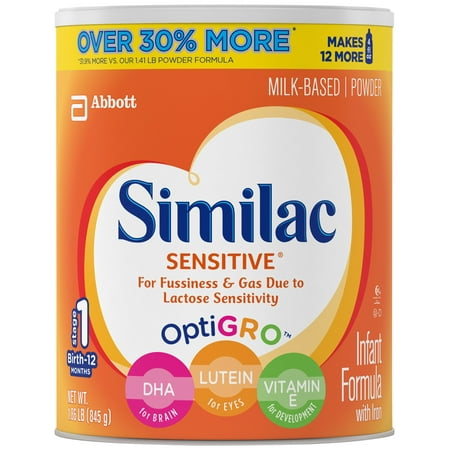 2 X Formula - (Buy 2, Save $4) Similac Sensitive Infant Formula with Iron, Powder, 1.86 lb