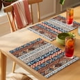 thumbnail image 4 of Bohemian Brown Placemats Set of 2, Floral Geometric Texture Retro Ethnic Art Non-Slip Place Mats Washable Table Mats for Kitchen Dining Table Decorations Indoor/Outdoor, 4 of 9