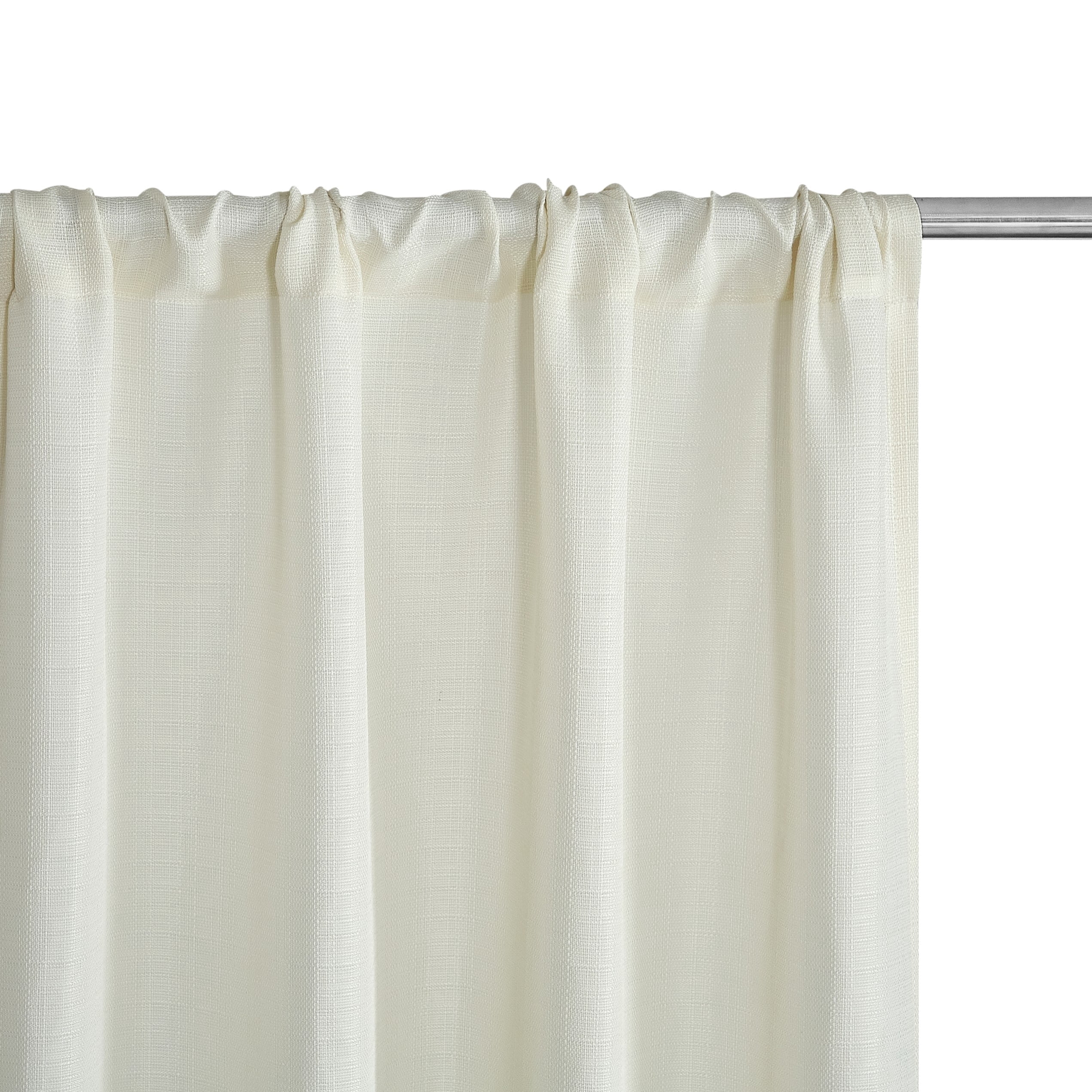 Mainstays Southport Textured Light Filtering Curtain Panel Pair, Ivory, Set of 2, 40 in x 95 in