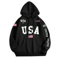 thumbnail image 4 of CONZONE Mens Hoodies Usa Flag Letter Graphic Lined Hoodie for Men Long Sleeve Pullover Hooded Sweatshirt Soft Fall Winter Sweatshirts With Pocket, 4 of 4