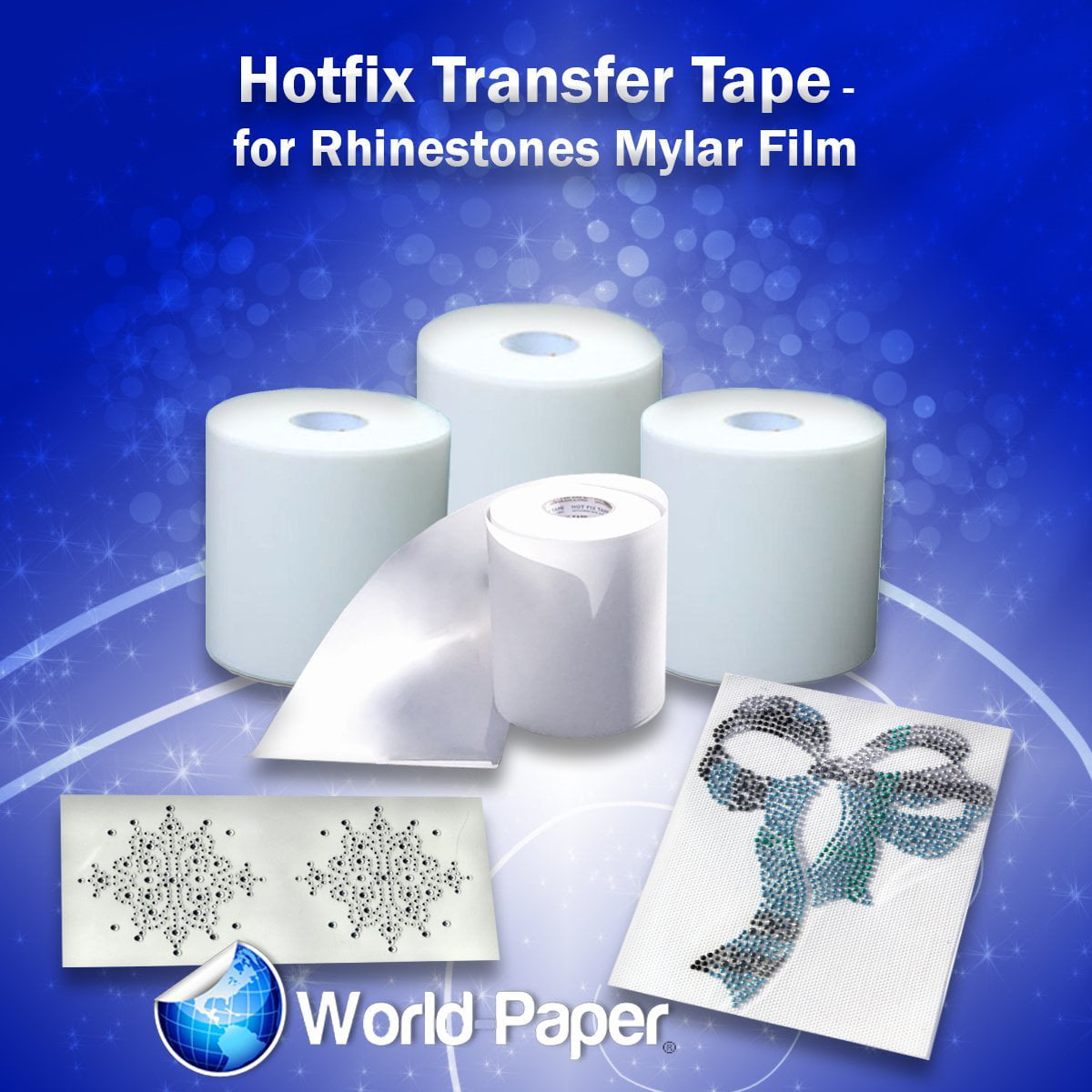 10 Sheets Silicon Hotfix Rhinestone Rhinestud Transfer Film Tape 9.5 x 12"  