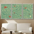 thumbnail image 1 of PixonSign Framed Wall Art Print Set Green Geometric Maze with Red Flakes Abstract Shapes Illustrations Modern Art Chic Relax/Calm Multicolor Pastel for Living Room, Bedroom, Office - 16"x24"x3 White, 1 of 5