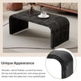 thumbnail image 3 of Retro Log Style Coffee Table with Curved Art Deco Design, Center Table for Living Room or Dining Room, Antique Black, 3 of 9