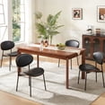 thumbnail image 2 of Sailvan Black Dining Chairs Set of 4, Mid Century Leather Dining Chairs For Kitchen, Modern Living Room Chairs With Adjustable Feetpads, Easy Assembly, 300LBS, 2 of 9