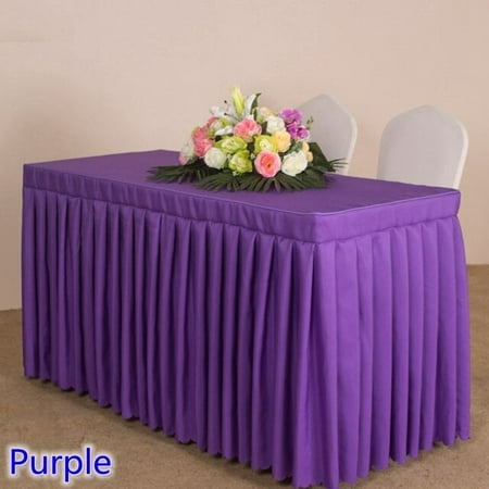 

dosili 20 Colours Wedding Table Cover Ruffled Table Cloth Table Skirt Table Linen Box Cover Pleated For Hotel Banquet Party Decoration