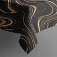 thumbnail image 4 of Black Gold Marble Pattern Rectangle Tablecloth 60"x102",Waterproof Polyester Rectangle Table Cloth, Wipeable Spillproof Polyester Tablecloth for Dining, Camping, Indoor and Outdoor, 4 of 6