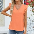 thumbnail image 5 of Ashirexll Ladies Tops and Blouses, Short Sleeve Tops for Women, Fashion Casual Women's Solid Short Sleeve V-neck Fold T-shrit Top Blouse, 5 of 6