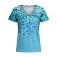 thumbnail image 3 of Enwejyy Women's V-Neck Workplace Casual Top Short-Sleeve Floral Print Daily Blouse, 3 of 5