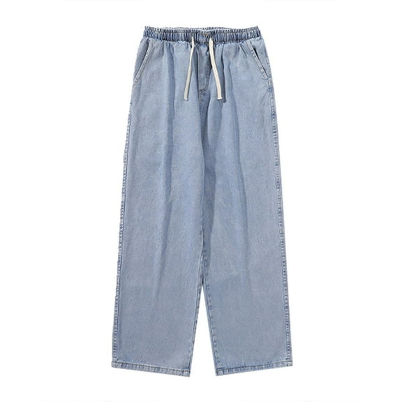 Youmylove Men's Relaxed Fit Straight Leg Jeans Denim Pants Fashion Loose Mens Baggy Jeans Wide Leg Stylish Skater Jeans Streetwear Versatile Mens Jeans