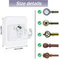 thumbnail image 2 of 4 Pcs Self Adhesive Curtain Rod Bracket,No Drill Drapery Hook Holder Fixing Rod Holder Curtain Pole Wall Bracket Towel Rod Hook for Home Bathroom and Hotel Use (White), 2 of 5